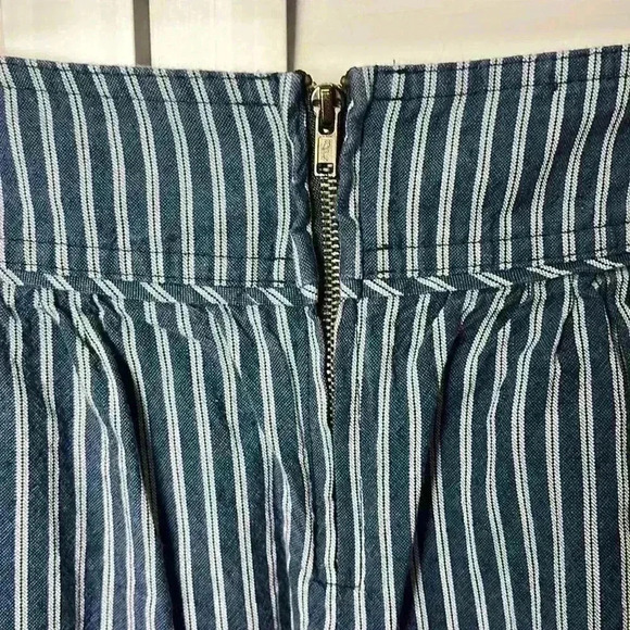 Zara Linen Blend Striped Mini Skirt Size XS Blue & White - Picture 5 of 8